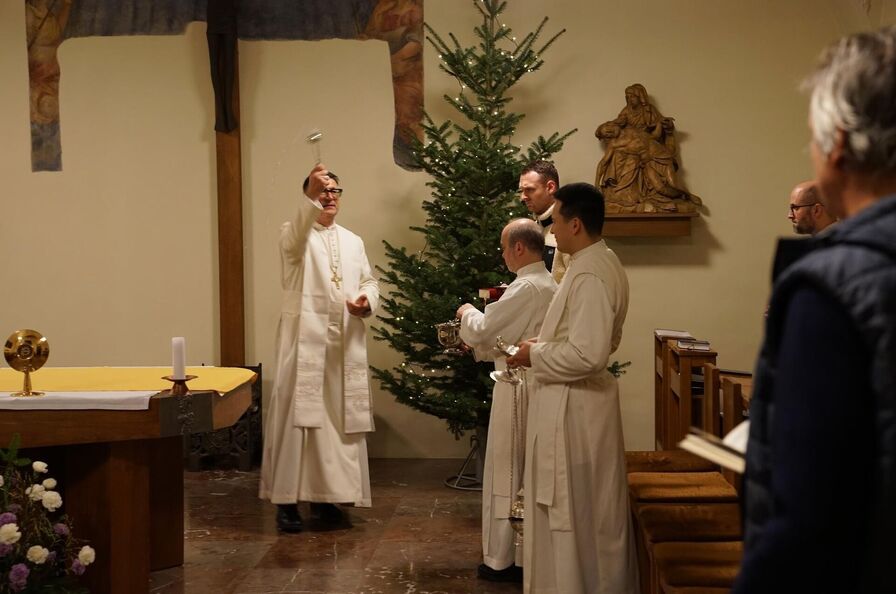 The blessing began in the convent chapel.
