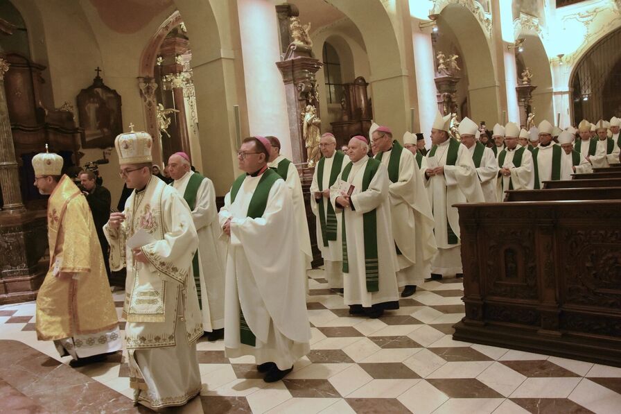 Entrance procession to the Holy Mass.